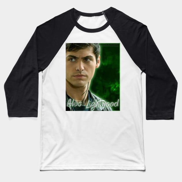 Shadowhunters - Alec Lightwood - Green Smoke Baseball T-Shirt by vickytoriaq